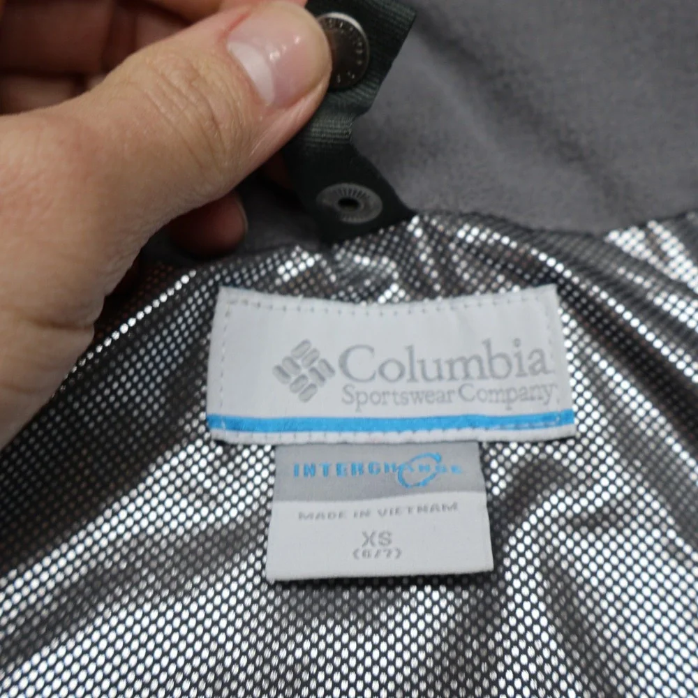 Columbia Jacket Boys XS 6/7 Camo Hood OmniHeat FullZip Ski Waterproof 3in1 Shell